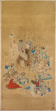Bathing of the Buddha Festival, Qing dynasty, 1833. Annual celebration held to commemorate the birth of the historical Buddha. One disciple opens his stomach to reveal the Buddha nature within, anothe...