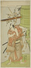 The Actor Ichikawa Yaozo II as Yoshimine no Munesada in the Play Kuni no Hana Ono no Itsumoji, Performed at the Nakamura Theater in the Eleventh Month, 1771, c. 1771.