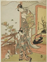 The Actor Onoe Matsusuke I as Oiso no Tora (?) (right), and Otani Taniji (left), c. 1770.