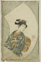The Actor Onoe Matsusuke I, page from "A Picture Book of Stage Fans (Ehon butai ogi)", 1770.