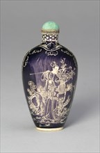 Snuff Bottle with the Immortal Magu Carrying a Basket of Flowers, c. 1880.