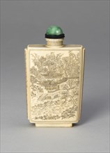 Snuff Bottle with Pavilions in a Bamboo Grove and Garden.