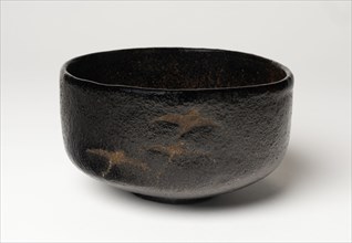 Raku-Ware Tea Bowl with Design of Descending Geese, 18th/19th century.