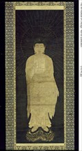 The Buddha Amida, from the triptych Approach of the Amida Trinity, Kamakura Period; mid-13th century.