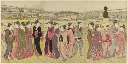 Crossing Nihonbashi Bridge, c. 1790.