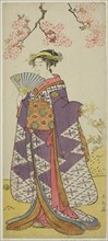 The Actor Ichikawa Komazo II as the Spirit of Lady Shiragiku in the Play Hatsu Midori Saiwai Soga, Performed at the Kawarazaki Theater in the Third Month, 1791, c. 1791.