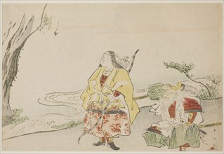 Empress Jingu (left), and Her Minister Takenouchi no Sukune (right), late 1780s.