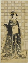 The Actor Iwai Kiyotaro II as Lady Itohagi (?) in the Play Genji Saiko Kogane Tachibana (?), Performed at the Ichimura Theater (?) in the Eleventh Month, 1788 (?), c. 1788.