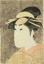 The actor Sanogawa Ichimatsu III as the Gion prostitute Onayo in the play "Hana-ayame Bunroku Soga," performed at the Miyako Theater in the fifth month, 1794, 1794.