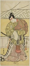 The Actor Sakata Hangoro III as Takechi Mitsuhide in "The Banquet," the Final Act in Part One of the Play Kanagaki Muromachi Bundan (Muromachi Chronicle in Kana Script), Performed at the Ichimura Thea...