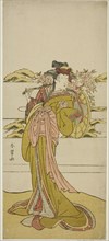 The Actor Segawa Kikunojo III as Onatsu in the Play Kabuki no Hana Bandai Soga, Performed at the Ichimura Theater in the Third Month, 1781, c. 1781.