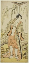 The Actor Ichikawa Monnosuke III as the Sumo Wrestler Shirafuji Genta in the Play Edo no Hana Mimasu Soga, Performed at the Nakamura Theater in the Third Month, 1783, c. 1783.