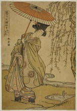 Mitate (Parody) of Ono no Tofu in the Play Geiko Zashiki Kyogen, Japan, c. 1776.