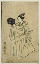 An Actor as Senzai, from "A Picture Book of Stage Fans (Ehon butai ogi)", Japan, 1770.