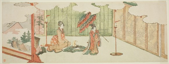 Young girl dancing at nobleman's mansion, Japan, 1805.