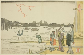 Women and Children Viewing the Fireworks, Japan, c. 1798.