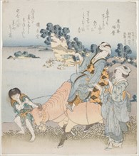 Woman riding an ox, Japan, 1829.