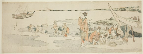 Shellfish gathering, Japan, c. 1800.