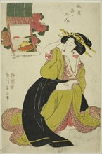 Tamatsushima, from the series "Three Fashionable Young Women (Furyu waka no sannin)", Japan, c. 1811/13.