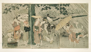 Sheltering from a Sudden Shower, Japan, c. 1799/1800.