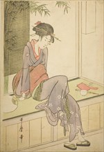 Woman Sitting on Veranda, Japan, c. 1798.