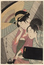 Geisha and Attendant on a Rainy Night, Japan, c. 1797.