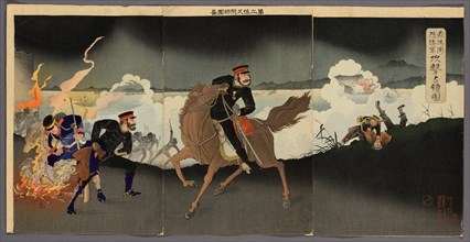 The Army and Navy Attack and Capture Weihaiwei (Ikaiei rikukaigun kogeki senryo zu), Japan, 1895.