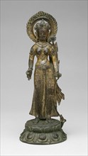 Goddess Green Tara Standing with Hand in Gesture of Gift-Giving (varadamudra), 10th century.