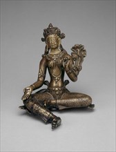 Goddess Green Tara Seated with Hand in Gesture of Gift Giving (Varadamudra), 16th century.