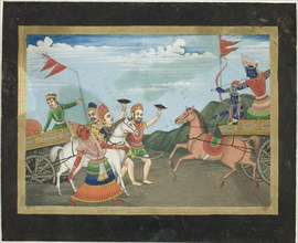 Arjuna Slays Karna, Page from a Mahabharata Series, c. 19th century.