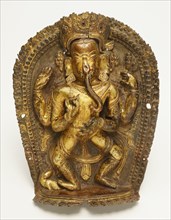 Four-Armed Dancing God Ganesha with His Rat Mount, 16th/17th century.