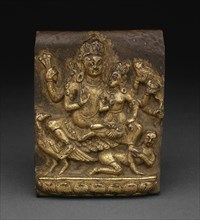 Plaque with Local Deity Ghantakarna and Spouse, c. 1600.