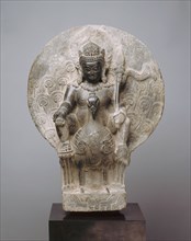 Kumara, the Youthful God of War on his Peacock Mount, 8th/9th century.