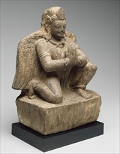 God Vishnu's Mount, Garuda, Kneeling with Hands in Gesture of Adoration (Anjalimudra), 14th century.