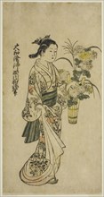 Young Girl Carrying a Flower Arrangement, first half of 18th century.