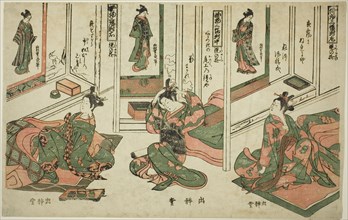 Set of Three Hanging Scrolls, Day Dream Plays (Kakemono sampukutsui utsusu no asobi), c. 1755.