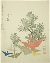 Pine Branches and Paper Cranes, c. 1821.