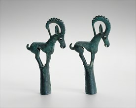 Pair of pole tops with Ibex, 6th/4th century B.C.