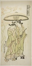 The Autumn Shower, from "Sharing an Umbrella: A Set of Three (Aigasa sanpukutsui)", c. 1748.
