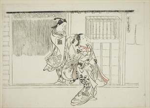 Comb Rashomon (Sashigushi Rashomon), no. 3 from a series of 12 prints depicting parodies of plays, c. 1716-35.