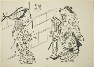 The Aoi Chapter from "The Tale of Genji" (Genji Aoi), from a series of Genji parodies, c. 1710.