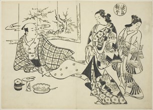 The Kiritsubo Chapter from "The Tale of Genji" (Genji Kiritsubo), from a series of Genji parodies, c. 1710.