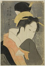 Kokonoe of the Maruya, from the series Beauties of the Licensed Quarter (Kakuchu bijin kurabe), c. 1798.