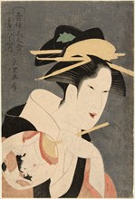 Beauties of the Pleasure Quarters (Seiro bijin awase): the Hostess of the Izumiya Teahouse, late 18th-early 19th century.