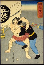 Picture of a Sumo Wrestling Match in Yokohama (Yokohama sumo no zu), 1861.
