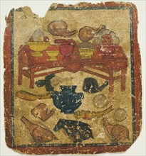 Offerings of Food, from a Set of Initiation Cards (Tsakali), 14th/15th century.