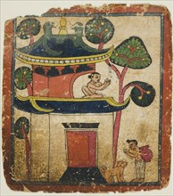 Scene from the Story of Buddha Ushnisha, from a Set of Initiation Cards (Tsakali), 14th/15th century.