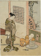The Sleeping Tea-Boy (parody of Hokaso), c. 1767.