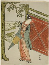 Young Man Holding Umbrella Beside a Fence, c. 1767/68.