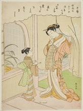 Poem by Nakatsukasa, from an untitled series of Thirty-Six Immortal Poets, c. 1767/68.